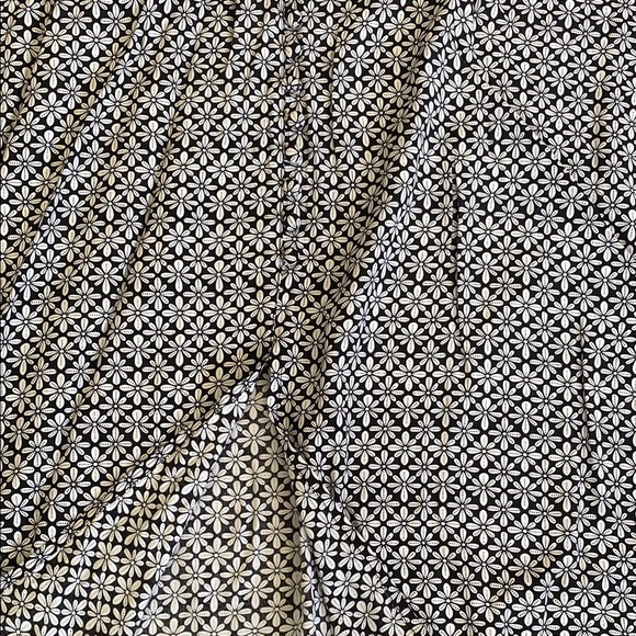 LOFT Black and White Smocked Midi Skirt - Picture 2 of 3